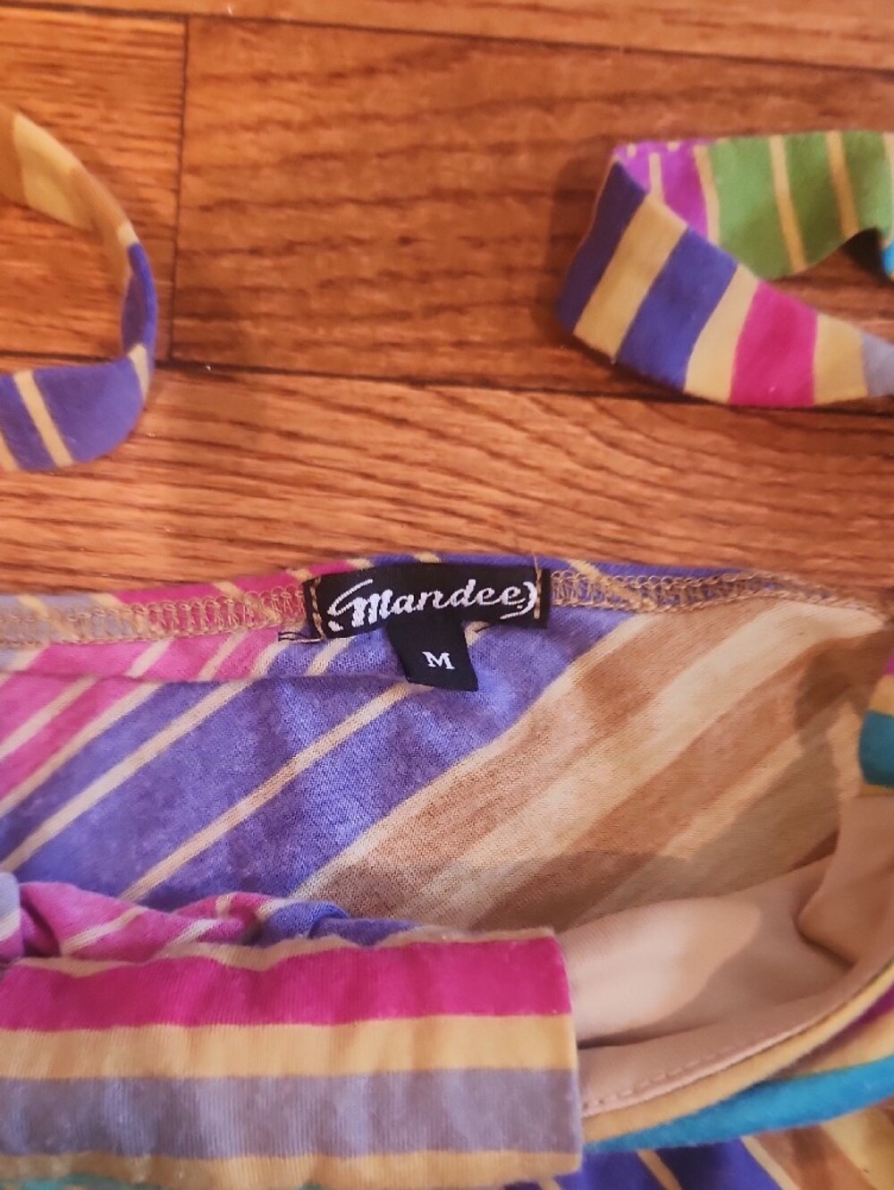 mandee Striped mini Sundress in Purple, Pink, Green and Blue - Picture 3 of 3